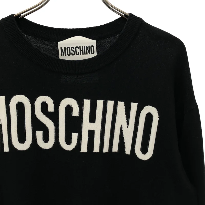MOSCHINO / モスキーノ | コットン ロゴ クルーネックニット | XS | レディース