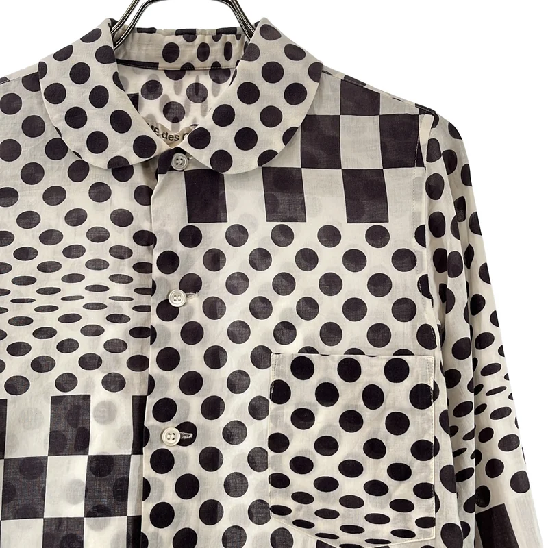 COMME des GARCONS / コムデギャルソン | 2001SS | ドット 総柄 丸襟 シャツ ブラウス | S | レディース