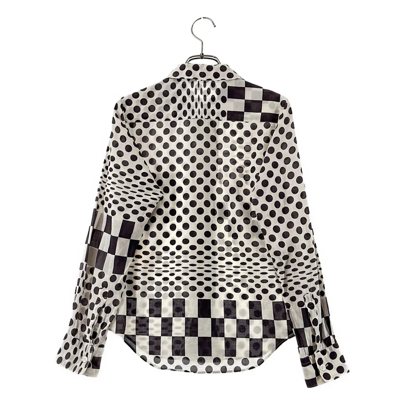 COMME des GARCONS / コムデギャルソン | 2001SS | ドット 総柄 丸襟 シャツ ブラウス | S | レディース