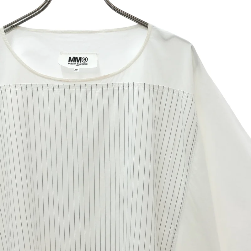 MM6 Maison Margiela / エムエムシックスメゾンマルジェラ | 2018SS | コットン ストライプ切替 ロング ワンピース | S | レディース