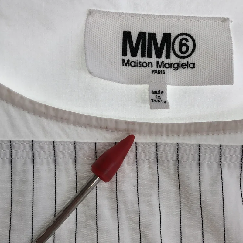 MM6 Maison Margiela / エムエムシックスメゾンマルジェラ | 2018SS | コットン ストライプ切替 ロング ワンピース | S | レディース