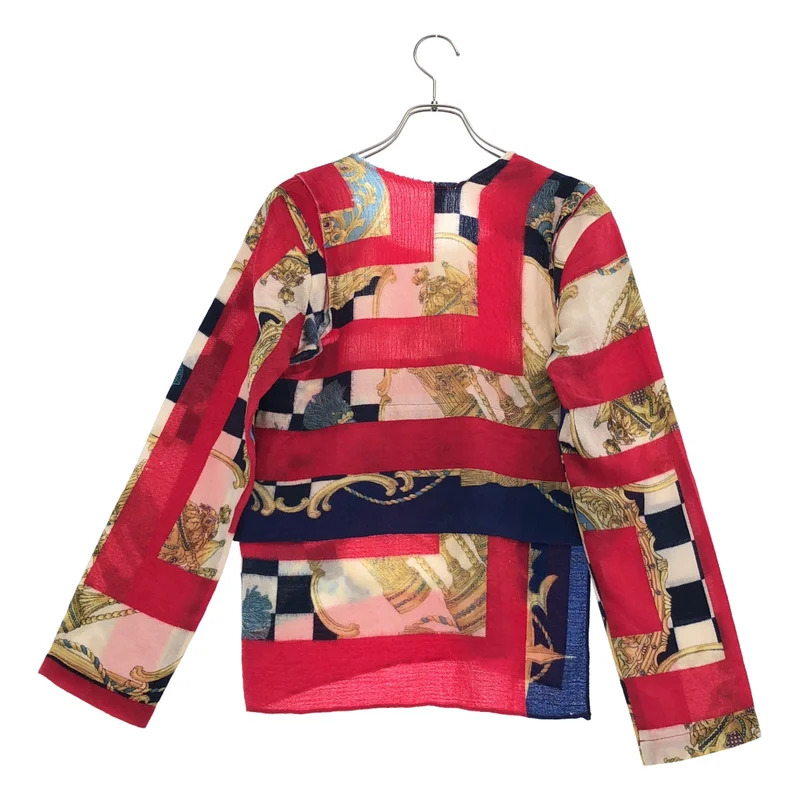 COMME des GARCONS / コムデギャルソン | 2003AW | ウール 総柄 アシンメトリー カットオフ トップス |