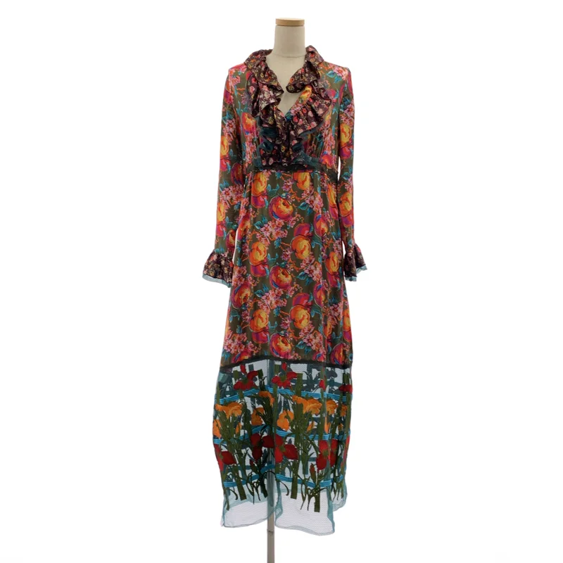 ANNA SUI / アナスイ | ビジューボタン エンブロイダリー ワンピース | 2 | レディース