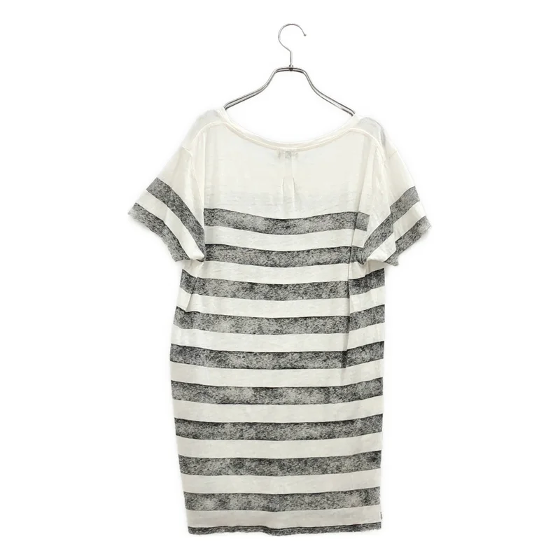 SAINT LAURENT PARIS / サンローランパリ | リネン ボーダー ポケットTシャツ | S | メンズ