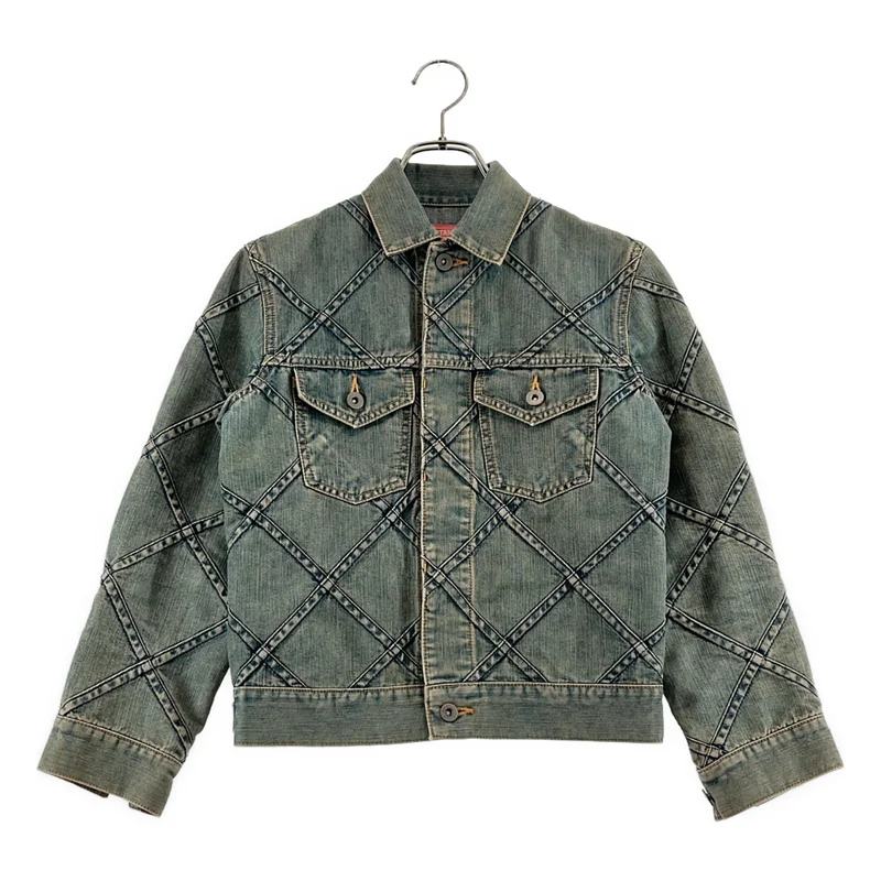 JUNYA WATANABE MAN PINK / ジュンヤワタナベマンピンク | 2005SS | ヴィンテージ加工 パッチワーク デニムジャケット | S | レディース