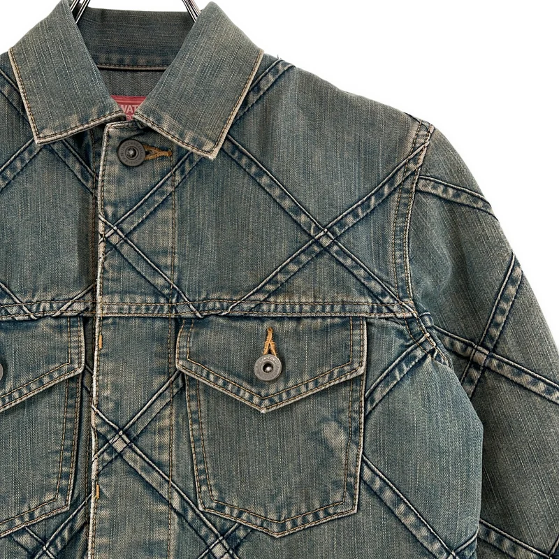 JUNYA WATANABE MAN PINK / ジュンヤワタナベマンピンク | 2005SS | ヴィンテージ加工 パッチワーク デニムジャケット | S | レディース