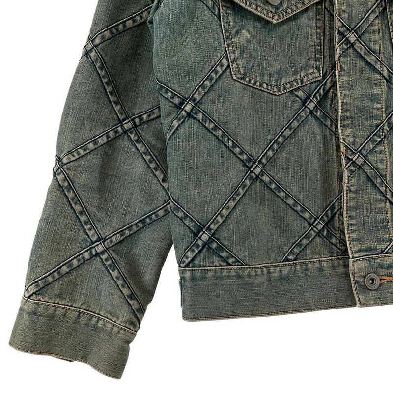 JUNYA WATANABE MAN PINK / ジュンヤワタナベマンピンク | 2005SS | ヴィンテージ加工 パッチワーク デニムジャケット | S | レディース