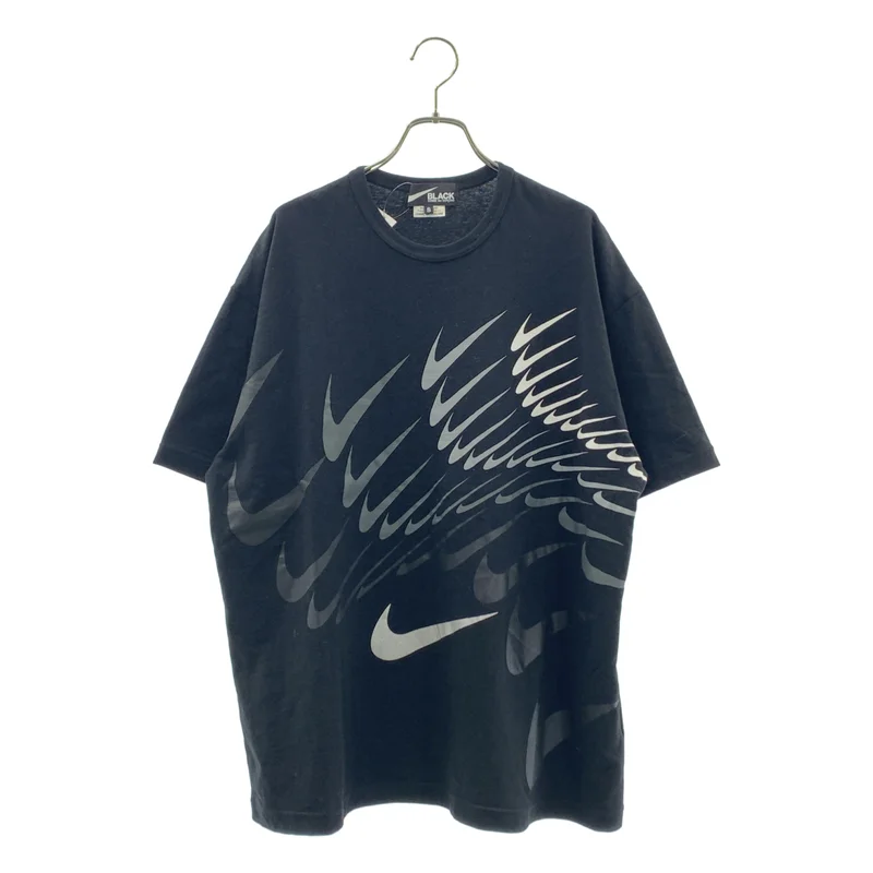 BLACK COMME des GARCONS / ブラックコムデギャルソン | 2024AW | × NIKE / ナイキ ロゴ プリント オーバーシルエット Tシャツ カットソー | S | メンズ