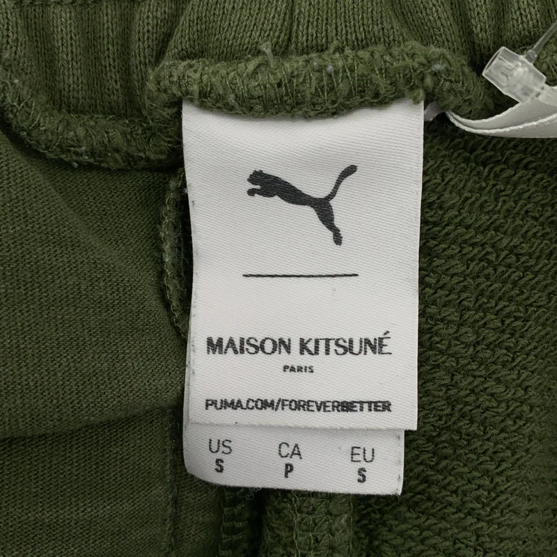 MAISON KITSUNE / メゾンキツネ | × PUMA / プーマ ワッペン 裾ロゴジップ ドローストリング スウェット パンツ | S | レディース