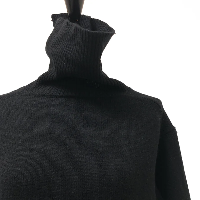 Yohji Yamamoto FEMME / ヨウジヤマモトファム | 2018AW | ハイネック レースアップ ニット ワンピース | 2 | レディース