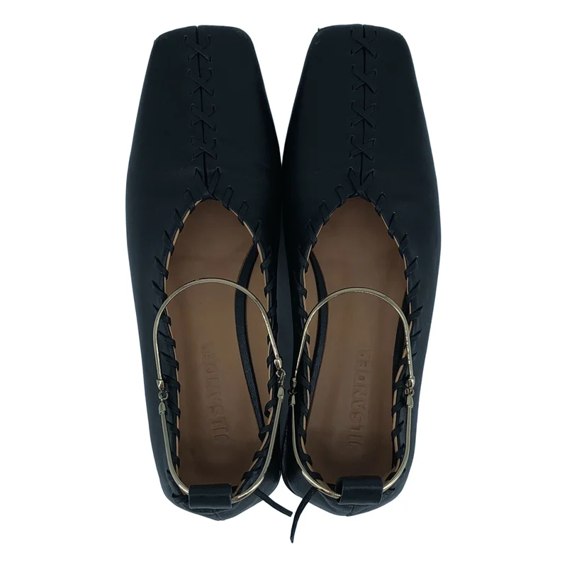 JIL SANDER / ジルサンダー | バレリーナ レザー スクエアトゥ バレエシューズ | 36 | レディース