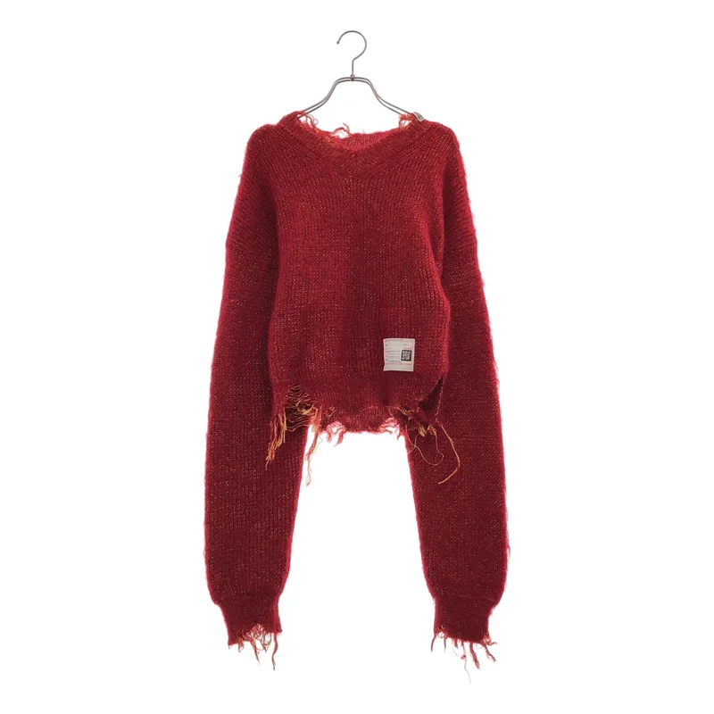 Maison MIHARA YASUHIRO / メゾンミハラヤスヒロ | DISTRESSED PULLOVER ラメモヘア クルーネックニット | 36 | レディース