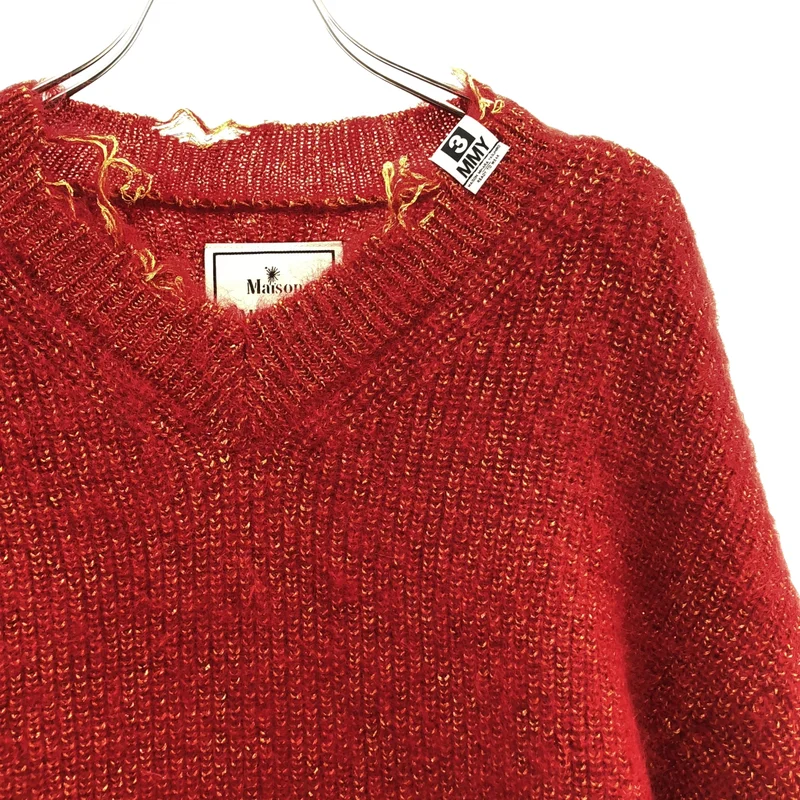 Maison MIHARA YASUHIRO / メゾンミハラヤスヒロ | DISTRESSED PULLOVER ラメモヘア クルーネックニット | 36 | レディース