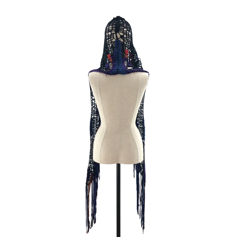 ANN DEMEULEMEESTER / アンドゥムルメステール | メッシュ フリンジ フード ストール |