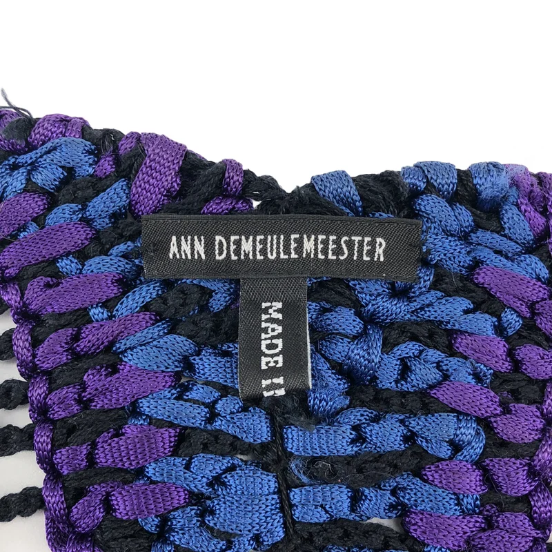 ANN DEMEULEMEESTER / アンドゥムルメステール | メッシュ フリンジ フード ストール |