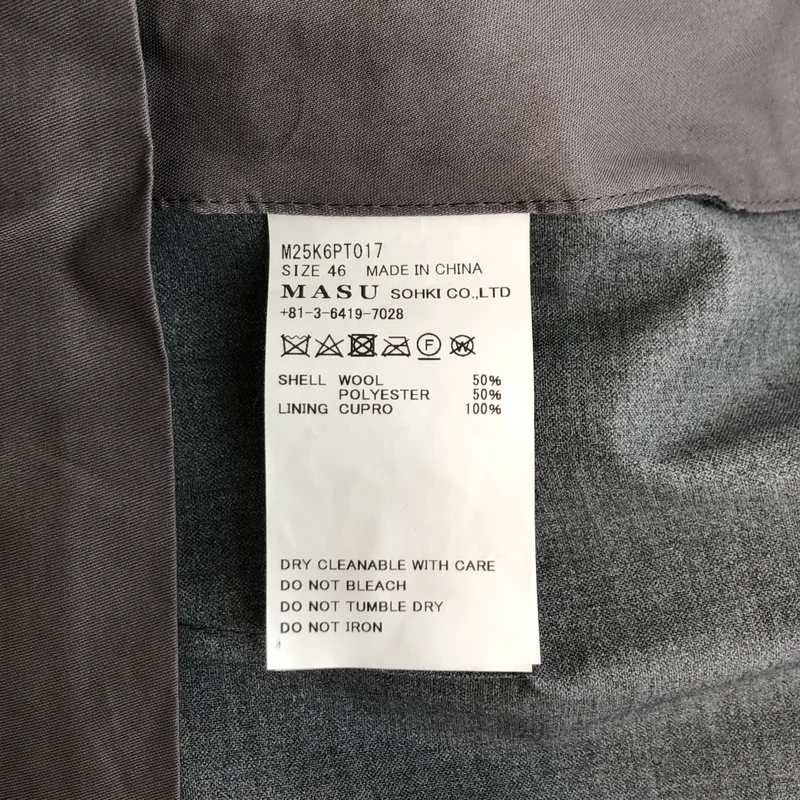 MASU / エムエーエスユー | 2025SS | WARP TROUSERS パンツ M25K6PT017 | 46 | メンズ
