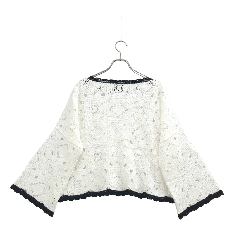 UNITED ARROWS / ユナイテッドアローズ | クロッシー エンブロイダリー ニット プルオーバー | F | レディース