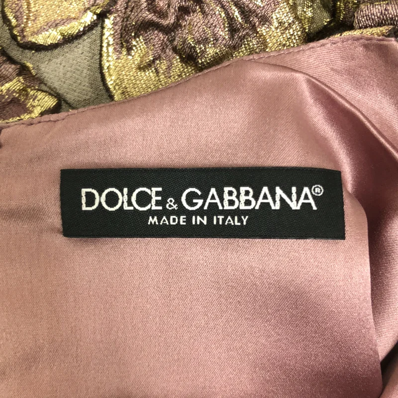 DOLCE＆GABBANA / ドルチェ＆ガッバーナドルガバ | シルク混 ジャガード 金ボタン プルオーバーワンピース | 40 | レディース