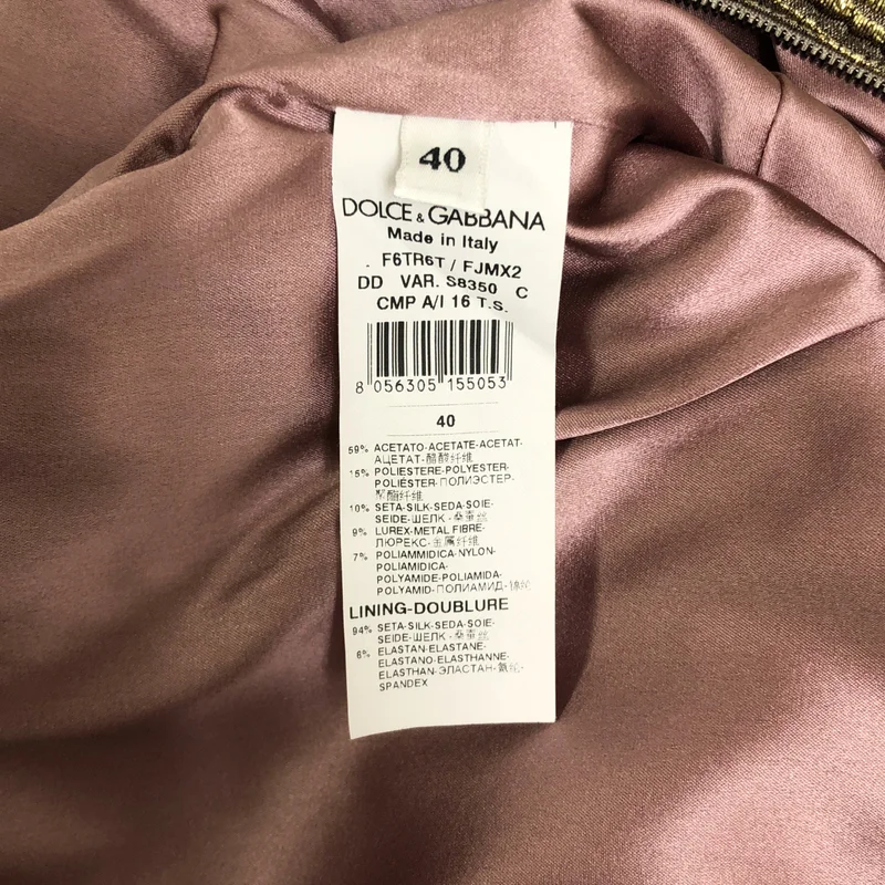 DOLCE＆GABBANA / ドルチェ＆ガッバーナドルガバ | シルク混 ジャガード 金ボタン プルオーバーワンピース | 40 | レディース