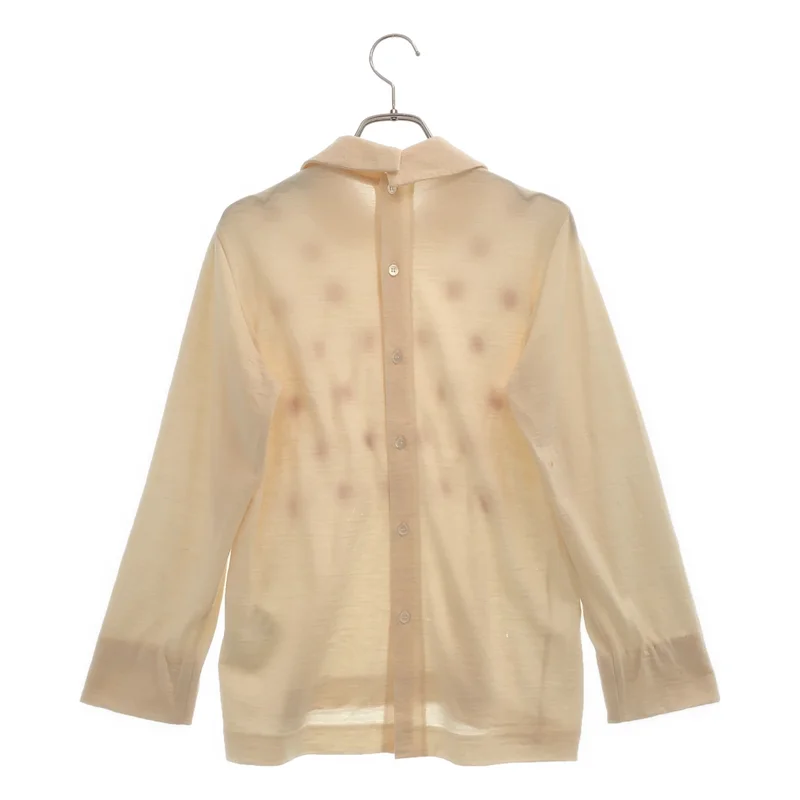 tricot COMME des GARCONS / トリココムデギャルソン | 2017AW | ウール 装飾 丸襟 バックボタン ニット トップス | S | レディース