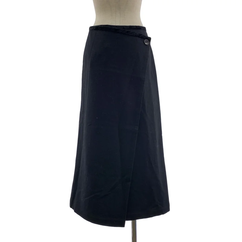 tricot COMME des GARCONS / トリココムデギャルソン | AD1994 | 縮絨 ウール ベルベットパイピング ラップスカート | S | レディース
