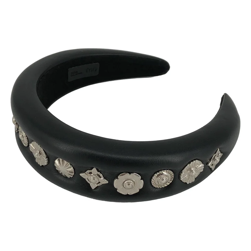 TOGA / トーガ | Leather headband レザー メタルコンチョ ヘアバンド カチューシャ |
