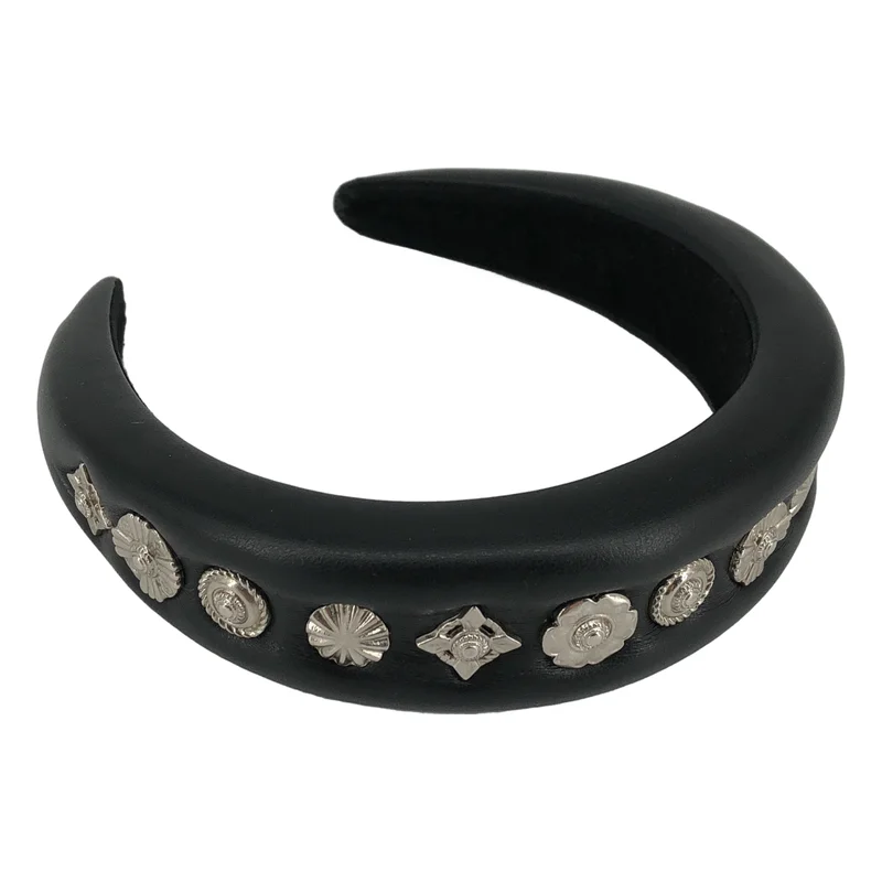 TOGA / トーガ | Leather headband レザー メタルコンチョ ヘアバンド カチューシャ |