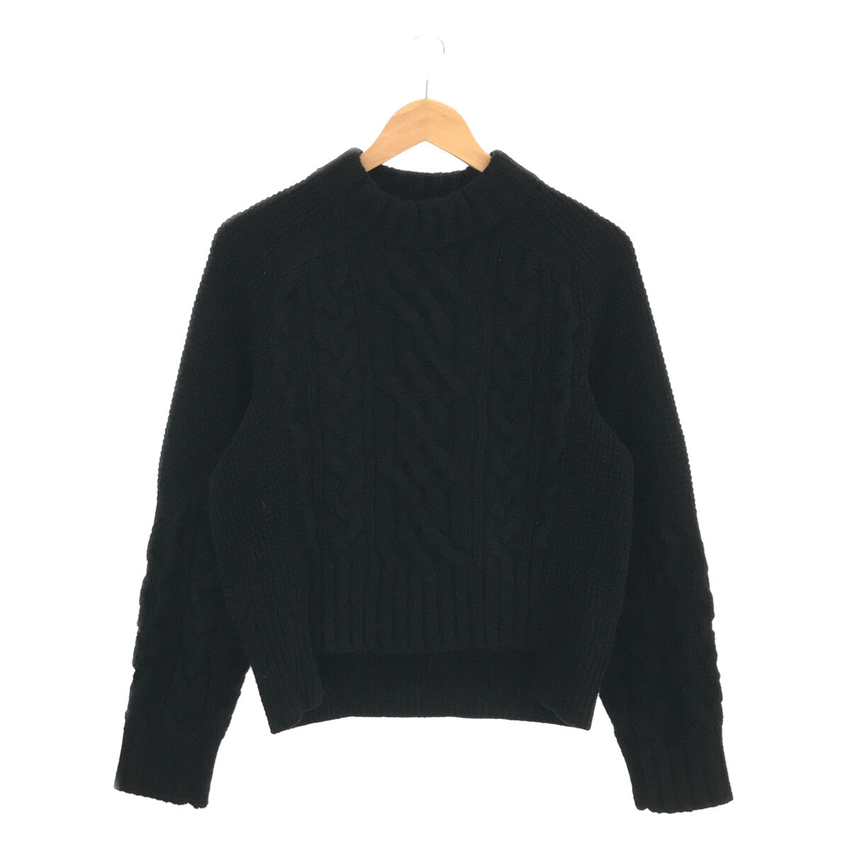 sacai / サカイ | 2021AW | スヌード付き ウール ケーブル ニット プル