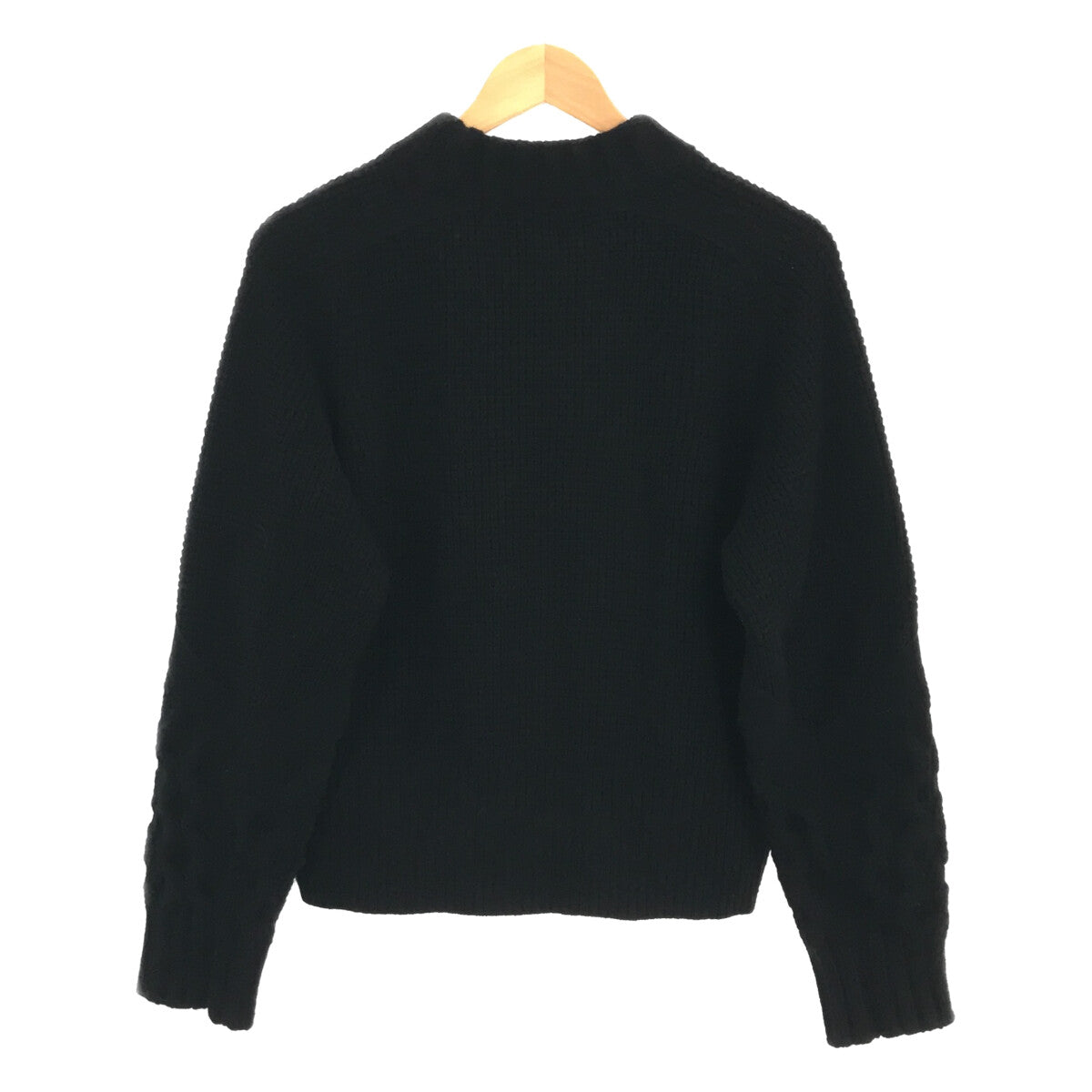 sacai / サカイ | 2021AW | スヌード付き ウール ケーブル ニット プルオーバー セーター | 2 | ブラック | レディース sacai / サカイ | 2021AW | スヌード付き ウール ケーブル ニット プル
