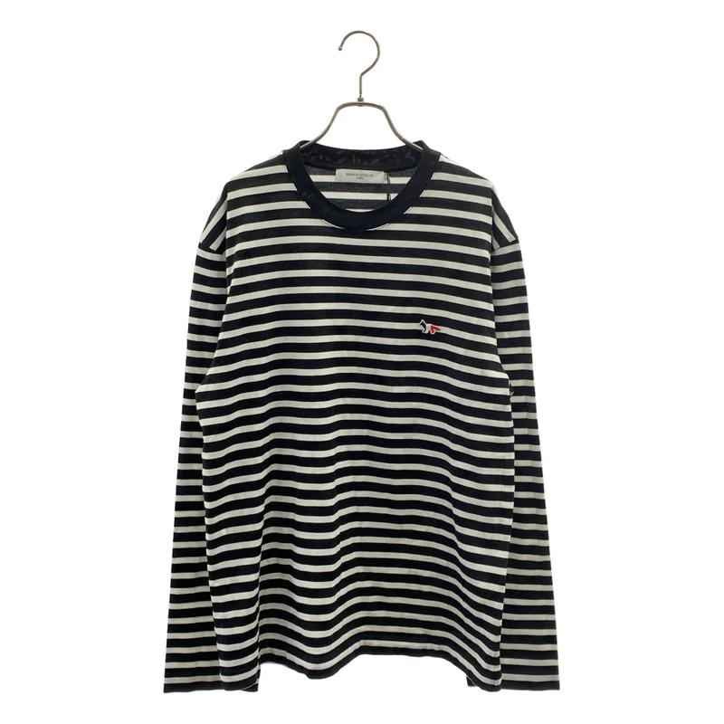 MAISON KITSUNE / メゾンキツネ | TRICOLOR FOX PATCH CLASSIC MARIN TEE-SHIRT ボーダー カットソー | L | メンズ