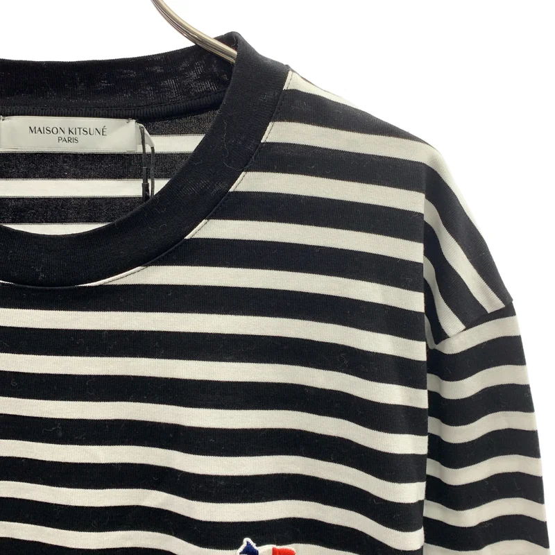 MAISON KITSUNE / メゾンキツネ | TRICOLOR FOX PATCH CLASSIC MARIN TEE-SHIRT ボーダー カットソー | L | メンズ