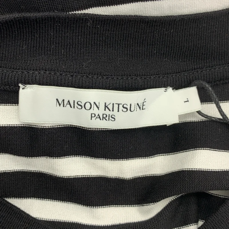 MAISON KITSUNE / メゾンキツネ | TRICOLOR FOX PATCH CLASSIC MARIN TEE-SHIRT ボーダー カットソー | L | メンズ