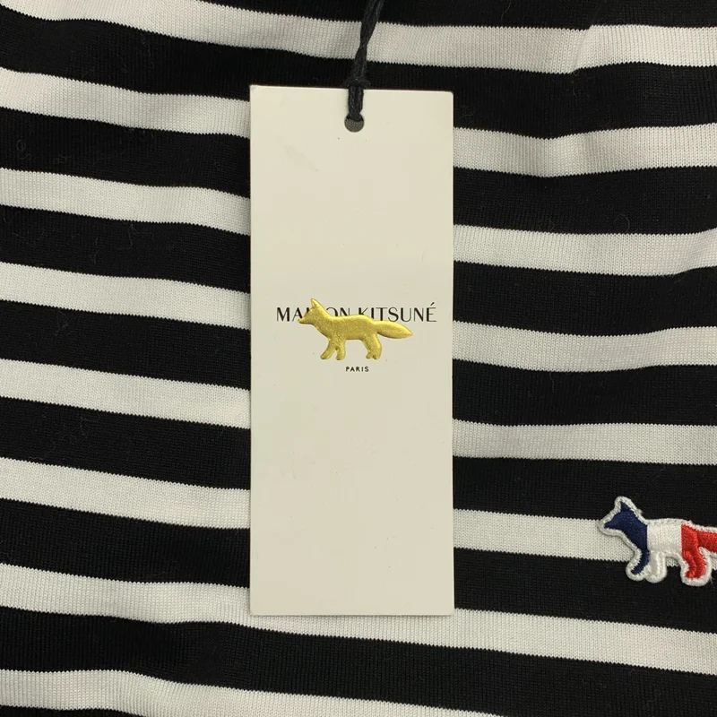 MAISON KITSUNE / メゾンキツネ | TRICOLOR FOX PATCH CLASSIC MARIN TEE-SHIRT ボーダー カットソー | L | メンズ
