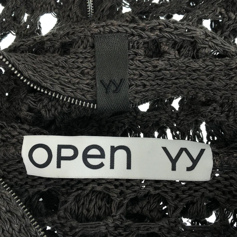 OPEN YY / オープンワイワイ | 2024SS | HOODED CROCHET ZIP VEST / コットン フーデッド クロシェット ジップベスト | 1 | レディース