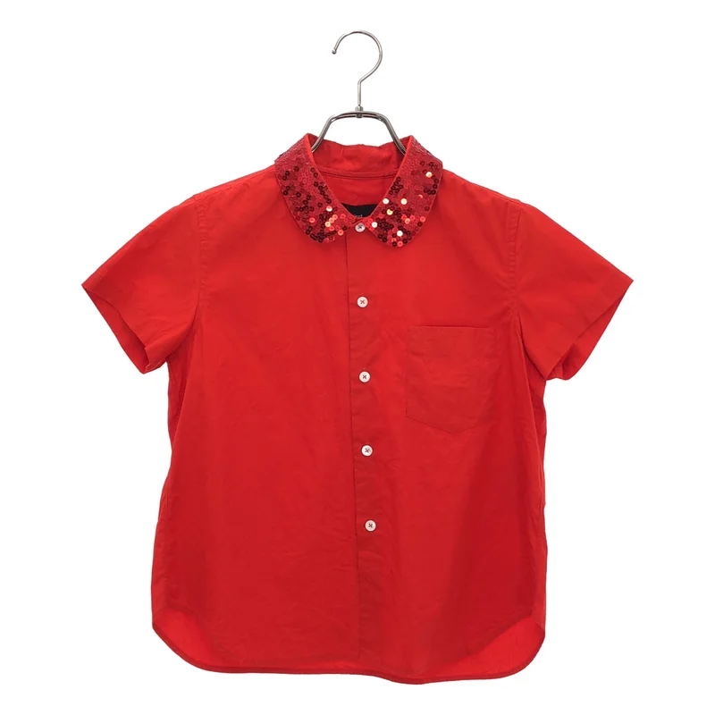 tricot COMME des GARCONS / トリココムデギャルソン | 2001SS | スパンコール ラウンドカラーシャツ | M | レディース