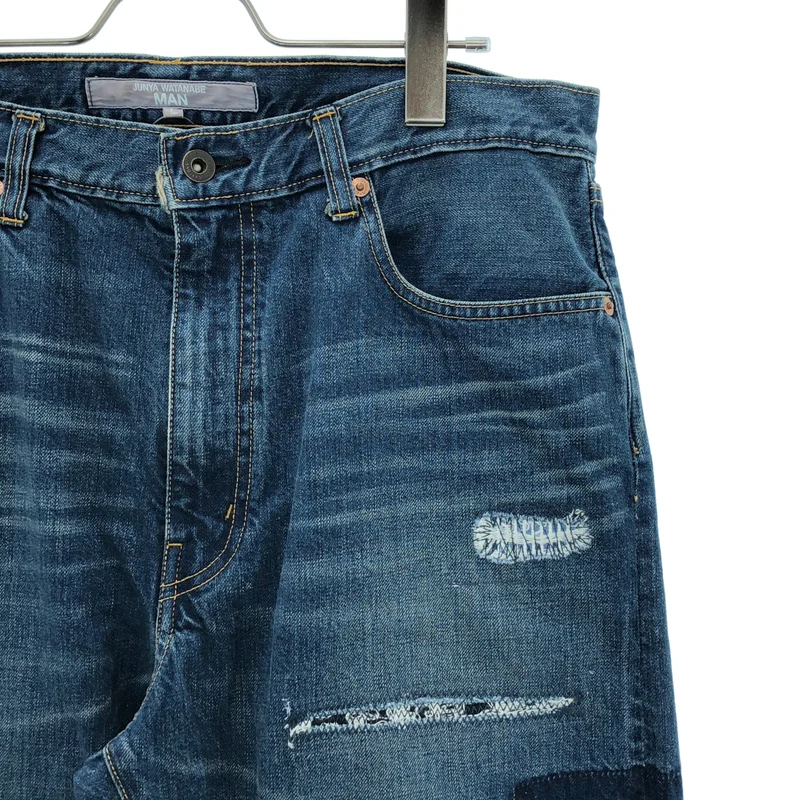 JUNYA WATANABE MAN / ジュンヤワタナベマン | 2025SS | DENIM PANTS リペア加工 カットオフ パンツ | L | メンズ