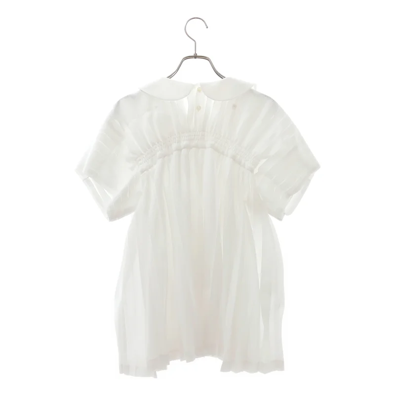 tao COMME des GARCONS / タオコムデギャルソン | プリーツ ラウンドカラーシャツ_半袖 | M | レディース