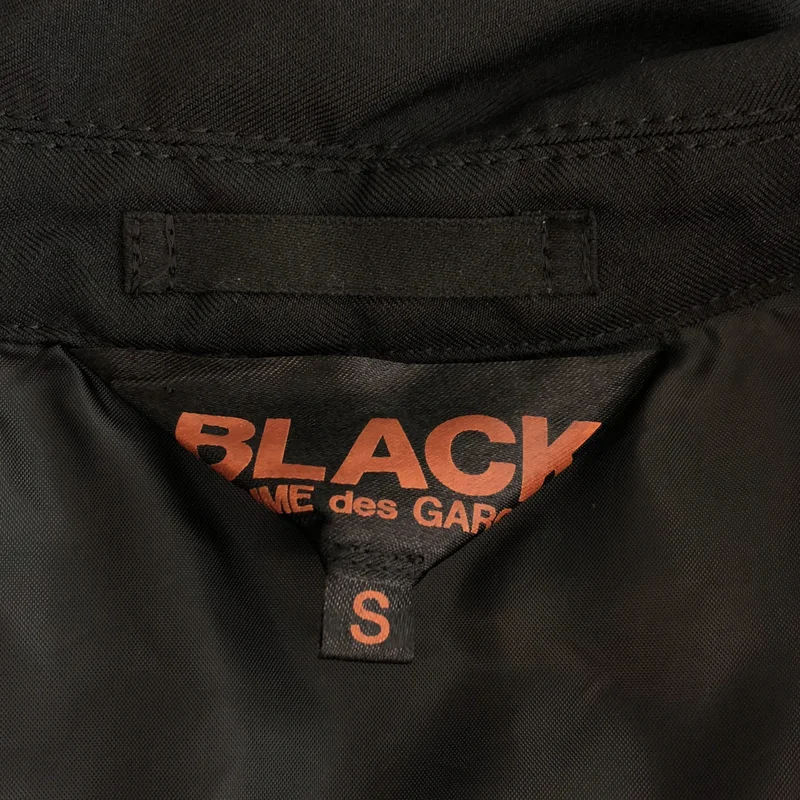 BLACK COMME des GARCONS / ブラックコムデギャルソン | 2021AW | ポリエステル縮絨 ライダース ロングジレ ベスト | S | レディース