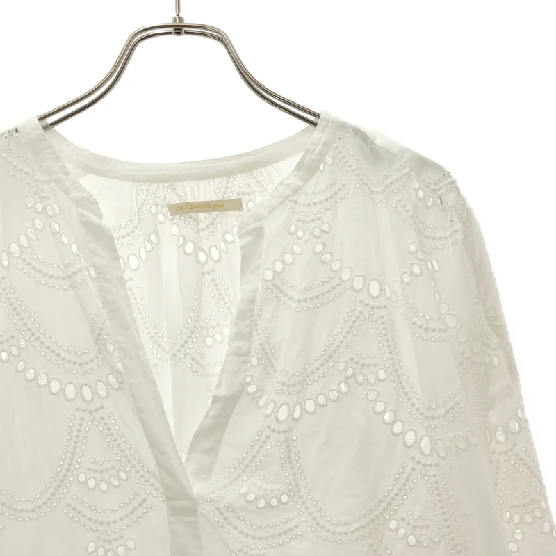 ne Quittez pas / ヌキテパ | COTTON VOILE DOT HEMLA BL 刺しゅうブラウス 010131GT1 |