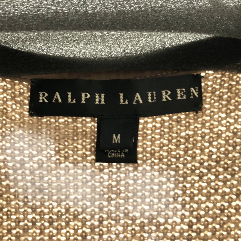 RALPH LAUREN / ラルフローレン | カシミヤ レザーパイピング ロングカーディガン | M | レディース