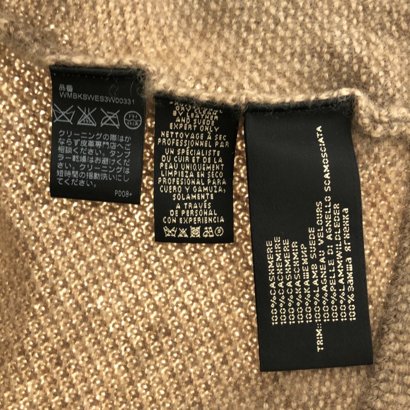 RALPH LAUREN / ラルフローレン | カシミヤ レザーパイピング ロングカーディガン | M | レディース