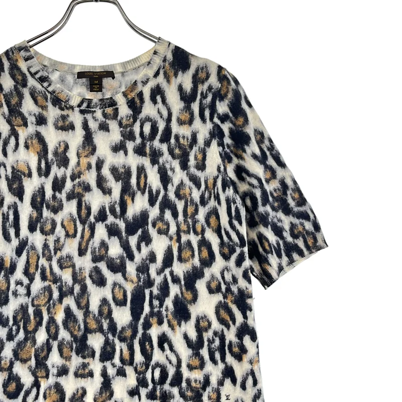 Louis Vuitton / ルイヴィトン | カシミヤ レオパード ショートスリーブ ニット ワンピース | M | レディース