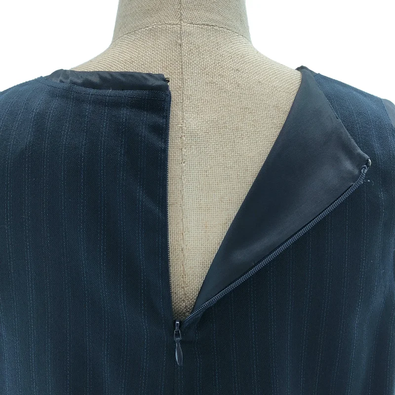 Maison Margiela / メゾンマルジェラ | 2016AW | ウール ストライプパネル Vネック ノースリーブワンピース | 38 | レディース