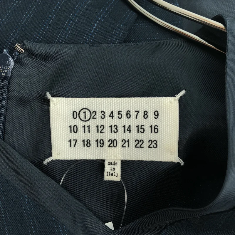 Maison Margiela / メゾンマルジェラ | 2016AW | ウール ストライプパネル Vネック ノースリーブワンピース | 38 | レディース