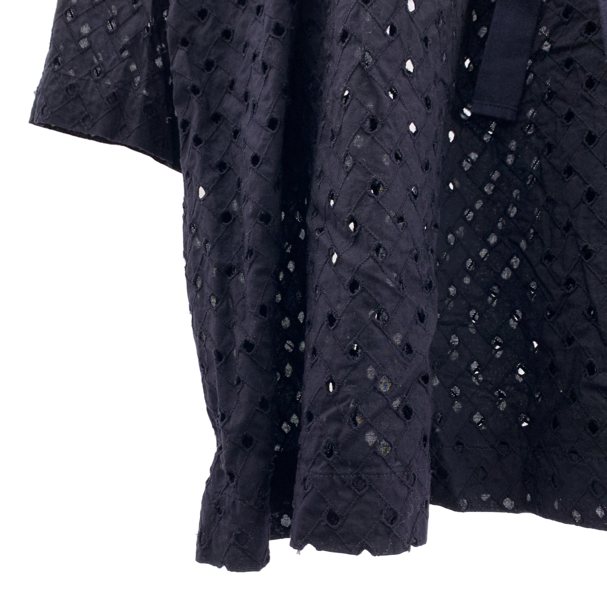 tao COMME des GARCONS / タオコムデギャルソン | 2022SS | 製品加工 カットワークレース ギャザー ブラウス | M | ダークネイビー | レディース tao COMME des GARCONS / タオコムデギャルソン | 2022SS | 製品加工
