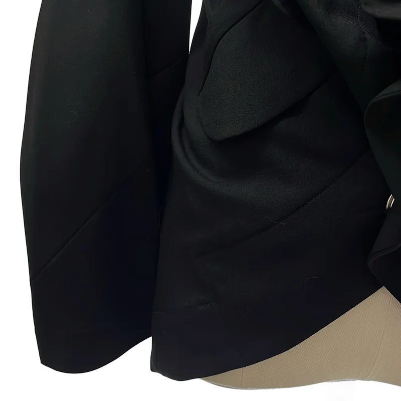 BLACK COMME des GARCONS / ブラックコムデギャルソン | 2017AW | 変形 オーバーシルエット シングルブレスト ジャケット | XS | レディース