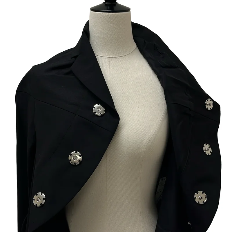 BLACK COMME des GARCONS / ブラックコムデギャルソン | 2017AW | 変形 オーバーシルエット シングルブレスト ジャケット | XS | レディース