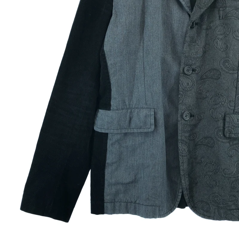 BLACK COMME des GARCONS / ブラックコムデギャルソン | 2013AW | コーデュロイ ペイズリージャガード 切替 テーラードジャケット | L | メンズ