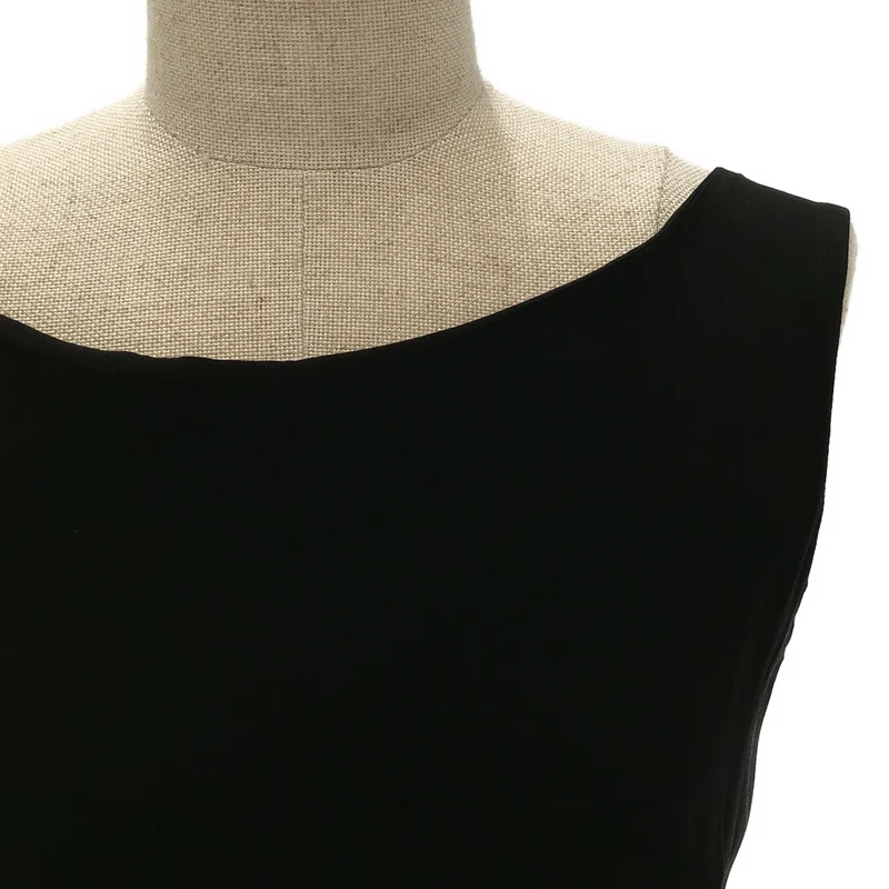 YOHJI YAMAMOTO +NOIR / ヨウジヤマモトプリュスノアール | シルク サイドジップ ノースリーブ アシンメトリーワンピース | 1 | レディース