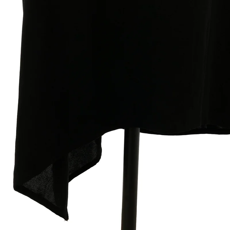 YOHJI YAMAMOTO +NOIR / ヨウジヤマモトプリュスノアール | シルク サイドジップ ノースリーブ アシンメトリーワンピース | 1 | レディース